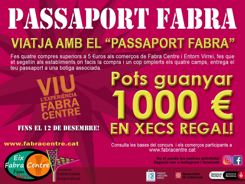 Passaport Fabra, para viajar por las tiendas de Fabra i Puig